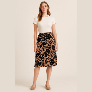Vintage Floral A Line Skirt Stretchy